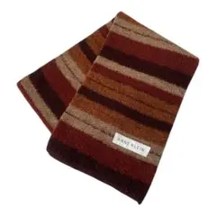 ANNE KLEINアンクラインマフラー　ボーダー柄　ブラウン系　カジュアル