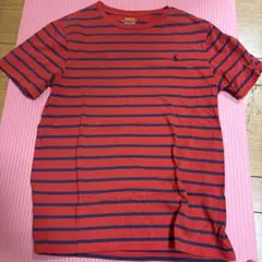Polo Ralph Lauren 赤青ストライプTシャツ L