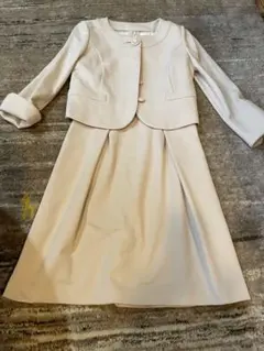 ベージュ ジャケット ワンピース セット