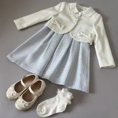 女の子 フォーマルワンピース 130 靴下 シューズ 4点セット 発表会 入学式
