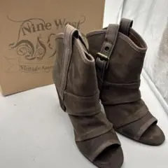 Nine West スエード オープントゥ ブーティ US8.5 25.5cmのサムネイル