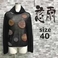 慈雨 JIU ドット柄シアーハイネックニット40 日本製 ウール・モヘヤ混のサムネイル