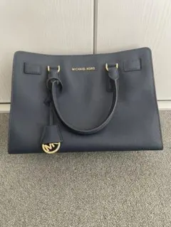 マイケルコース　レザーショルダーバッグ　ネイビー