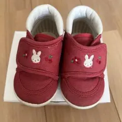 familiar ファミリア ベビーシューズ 12.5cm 赤　うさぎ