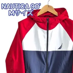 NAUTICA 90' 刺繍ロゴ ナイロンパーカー マウンテンパーカー