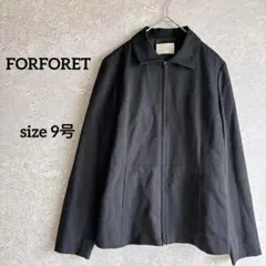 FORFORET ジャケット ブルゾン 9号 黒 フルジップ 羽織り シンプル