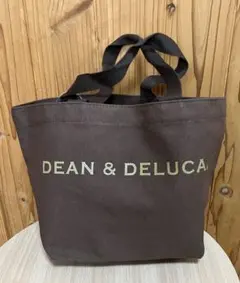 DEAN＆DELUCA♪レアロゴゴールドラメ入り　内ポケ付肩かけトートLブラウン