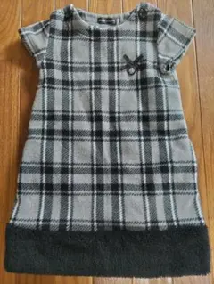 BeBe グレー系チェック ワンピース 半袖