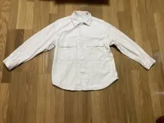 アウター、オフホワイト、コーデュロイ、ストライプシャツ 長袖　GU