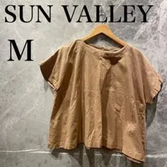 SUN VALLEY レディース M ブラウン 半袖シャツ 刺繍 ゆったりのサムネイル