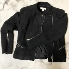 黒 ライダース　ジャケット スエード Ｈ＆Ｍ Sサイズ　クロップド丈