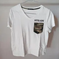 INGNI Vネック Tシャツ STEADY 迷彩ポケット 半袖
