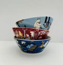 アラビアムーミン生誕80周年記念のボウル3つ。