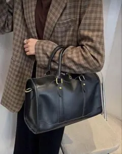 ブラック ボストンバッグ 横幅34cm