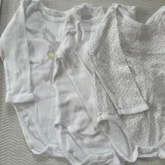 プリント長袖ベビー肌着3点セット