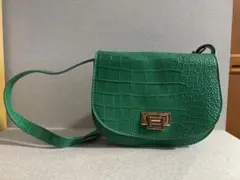 エックスガール グリーン クロコダイル風 ショルダーバッグ