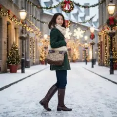 【超美品】COACH ファー付きショルダーバッグ