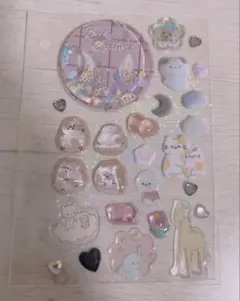 シールおすそ分け ヤングオイスター ウォーターシール ハリネズミ キキララ 動物