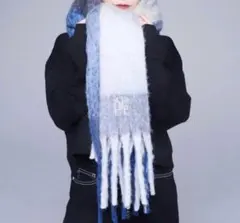 adree ボリュームフリンジチェックマフラー