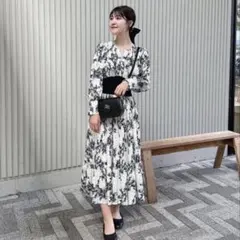 ANMILLE　フラワードッドリブワンピース