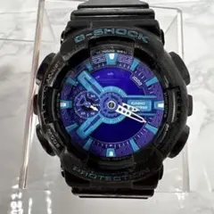 y070419 CASIO G-SHOCK ブラック×パープル アナデジ腕時計のサムネイル