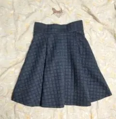 【新品SNIDEL】ダークグレー チェック柄 フレアスカート