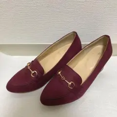 ハルタ ロペピクニック ヒールアップローファー ワイン 赤 24.0