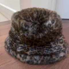 ヒョウ柄ファーハット