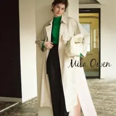 Mila Owen スプリングコート リネン混 ガウントレンチコート アイボリー