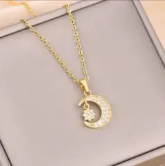 ネックレス 月と揺れる星✨ 【ラスト1】 サージカルステンレス 金属アレルギー