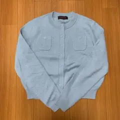 CABaN コットンカシミヤ カーディガン　水色　XS