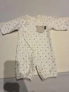 ロンパース 新生児 50-60 カバーオール ベビー服 ベビー 長袖 白ホワイト