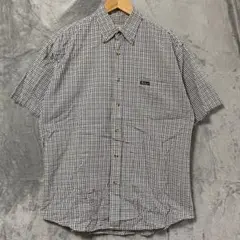 【L1896】 wool rich ギンガムチェックシャツ サイズL ブルーのサムネイル