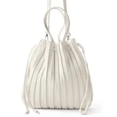 GRL 2Wayプリーツ巾着ショルダーバッグ[tr140] ホワイト