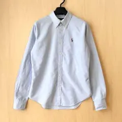 ラルフローレンスポーツ　BDシャツ　刺繍ロゴ　 オックスフォード　サックスブルー