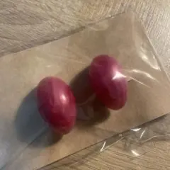 オーバル イヤリング ピンク　マーブル模様 レトロ アクセサリー　アンティーク