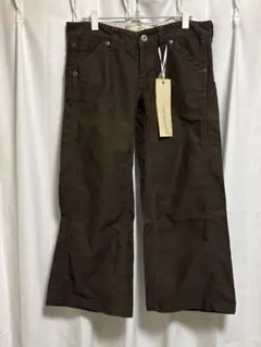 ボーイフレンドスタイル フレアパンツ ブラウン ウエスト73cm