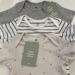 H&M オーガニックコットン ベビー肌着 3枚セット 6-9M
