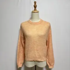 repipi armario ニット セーター Sモヘヤ混オレンジ系短丈ゆったり