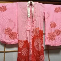 4k2588 長襦袢　袷　振袖用　赤　金色　花柄　和装　着物 4k2588 長襦袢 袷 振袖用 赤 金色 花柄 和装 着物 楽天市場