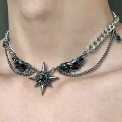 グランジ パンク Y2K ゴシック ウィング 羽 ネックレス ユニセックス