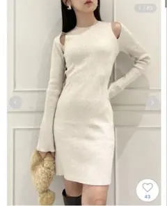 美品　スナイデル　snidel ショルダースリットミニニットワンピース