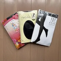 タイツ 3足セット 80デニール M-L ブラックのサムネイル
