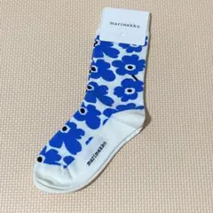 marimekko 靴下 ウニッコ柄 ブルー