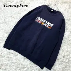トゥエンティファイブ トレーナー M ネイビー クルーネック プルオーバー