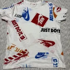 NIKE 総柄 ロゴプリント Tシャツ ホワイト