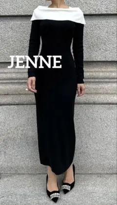 JENNE 美品ショルダー ラップニットワンピース オフショルダー　完売商品