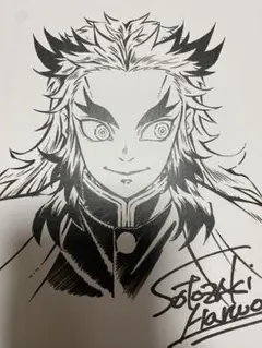 鬼滅の刃　コラボダイニング　ミニ色紙　煉獄杏寿郎