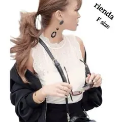 【rienda】リエンダ　ブラトップ　レース　カップ付き　シアー　ノースリーブのサムネイル
