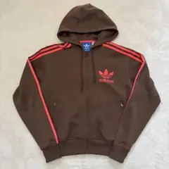 アディダスオリジナルス フルジップパーカー ジャージ ブラウン Lサイズ